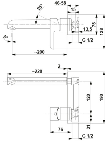 KFA bateria umywalkowa podtynkowa Angelit, biały/chrom 4729-810-40