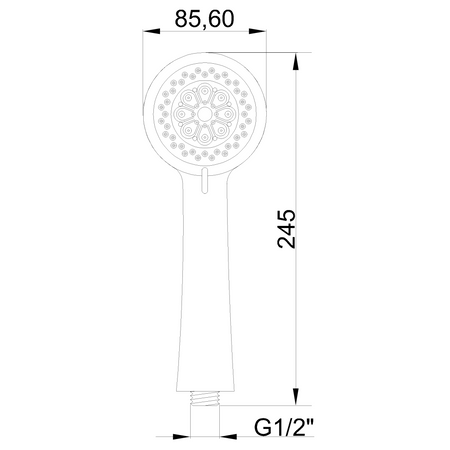 Invena słuchawka natryskowa 5f Paxos, chrom AS-79-001-M