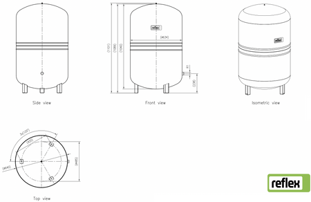 Reflex naczynie wzbiorcze N 300 (c.o.) 6 bar / 120°C szare 8215300