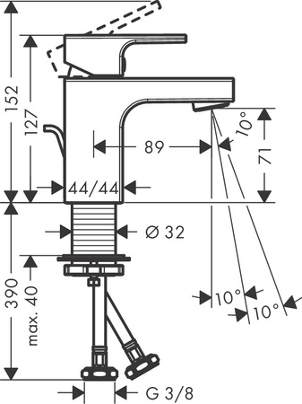 Hansgrohe Vernis Shape bateria umywalkowa 70, chrom 71560000