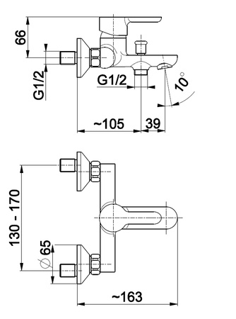 KFA bateria GRANAT wannowa ścienna 5524-010-00