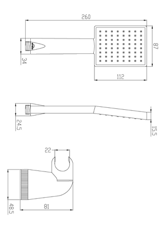 Invena zestaw natryskowy 1-punktowy Patras chrom AU-31-M01