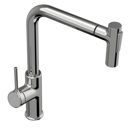Invena bateria kuchenna z wyciąganą wylewką Farsala, chrom BZ-40-L01-S
