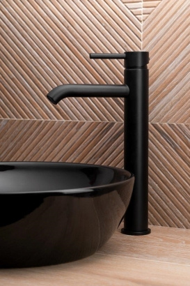 KFA Moza Black bateria umywalkowa stojąca nablatowa czarna + click clack 5032-612-81