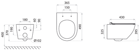 Zestaw stelaż podtynkowy Geberit UP320 do WC z przyciskiem Cortado rose gold + miska WC Sofi Slim z deską Lavita S187