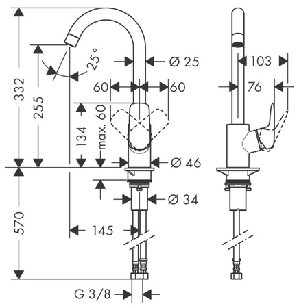 Hansgrohe Logis jednouchwytowa bateria kuchenna 260 71835000