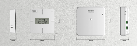 Tech regulator bezprzewodowy pokojowy z modułem wykonawczym z wbudowanym Wi-Fi T-2x Wi-Fi STT-2XWIFI