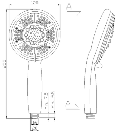Invena słuchawka natryskowa Stilla chrom AS-58-001