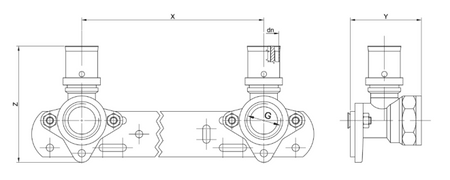 Diamond zespół montażowy - kolana FZZ, listwa zaprasowywana 4978PEX-1/2X16X100