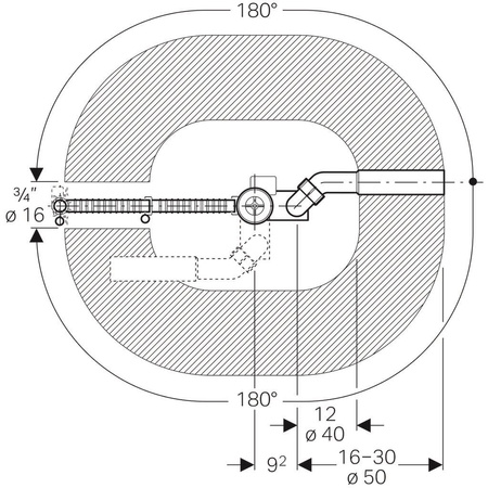 Geberit zestaw odpływowo-przelewowy Delta, do wanien niestandardowych i baterii podtynkowej 150.701.00.1