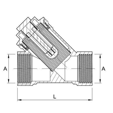 Diamond filtr skośny 1/2" z wkładem magnetycznym ART.15M-15