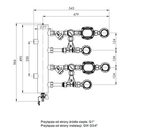 Afriso zestaw mieszający ze sprzęgłem hydraulicznym BPS 966 AP, dwa człony z zaworem obrotowym ARV 362 Vario ProClick, pompy AFRISO APH 160 9096620
