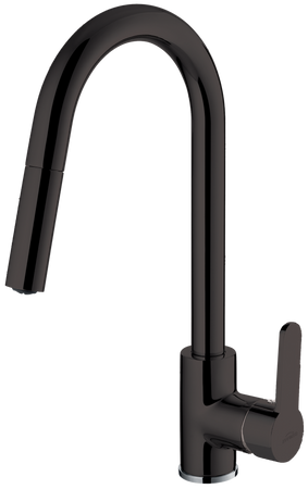 Invena bateria kuchenna z wyciąganą wylewką Elia, czarny BZ-89-W04-C