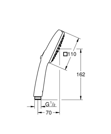 Grohe słuchawka prysznicowa 2 strumienie Tempesta Cube 110 czarny mat 269022433