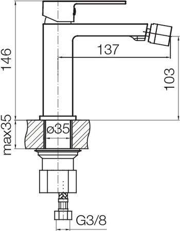 Valvex bateria bidetowa stojąca ARS, czarny mat 2419960