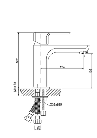 Invena bateria umywalkowa Nyks, chrom BU-28-001-S
