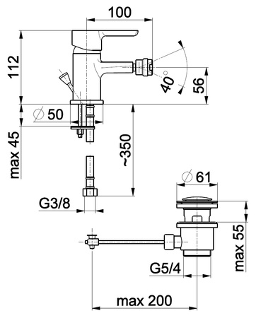 KFA bateria bidetowa stojąca GRANAT 5527-015-00