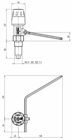 Caleffi regulator ciągu kominowego 3/4" GZ ISO 7/1 529050