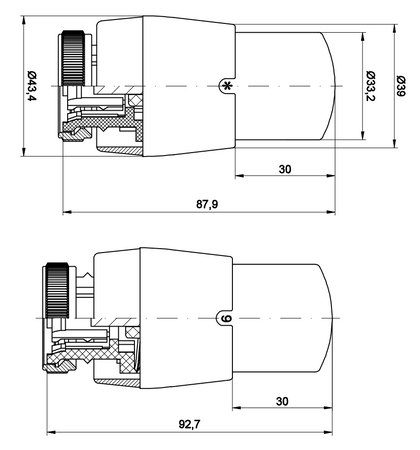 Vario Term głowica termostatyczna Prestige GS.03-24C M30x1.5 czarny mat 000M637A024