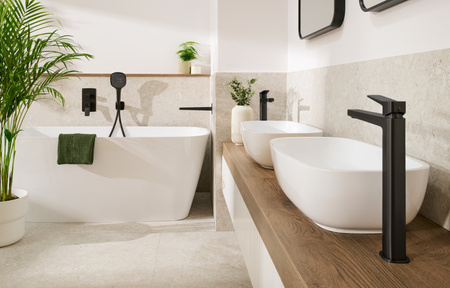 KFA bateria umywalkowa ze spustem klik-klak R35 Malaga, czarny 4522-825-81