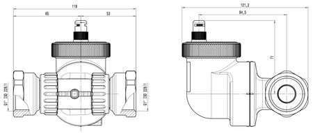 Caleffi separator powietrza korpus z technopolimeru 1” GW DISCALSLIM 551806