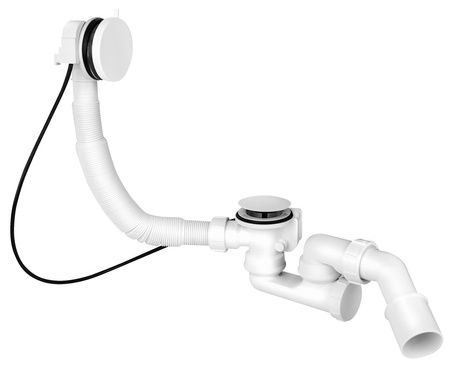 McAlpine syfon wannowy automatyczny, kolor biały, pokrętło mosiądz MP31SSF-WHBR