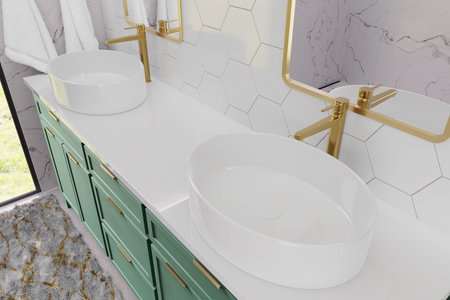Invena bateria umywalkowa wysoka Glamour, złoty BU-02-W09-V