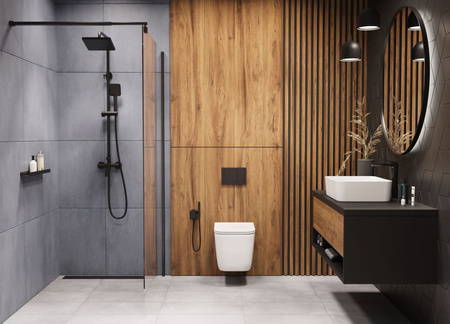 Zestaw stelaż podtynkowy Cersanit do WC z przyciskiem (chrom błyszczący) + miska WC z deską Invena S179
