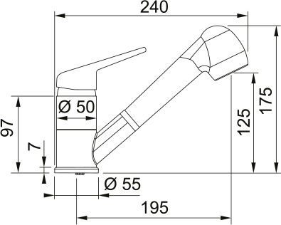 Franke bateria kuchenna z wyciąganą wylewką z funkcją prysznica Prince II Pull-out Spray, orzechowy 115.0470.663