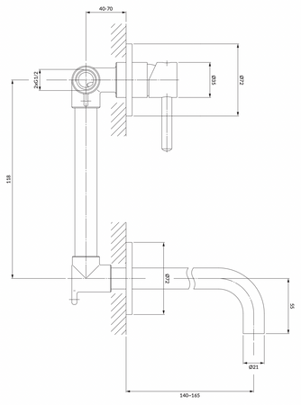 Omnires bateria umywalkowa podtynkowa Y czarny Y1215NBL