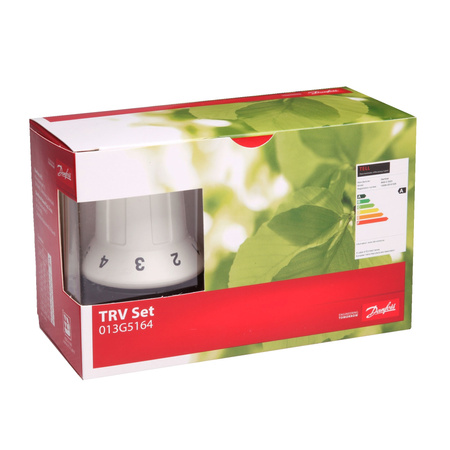 Danfoss zestaw termostatyczny - głowica Panda RAS-C + zawór termostatyczny prosty RA-N + zawór odcinający prosty RLV-S 013G5164
