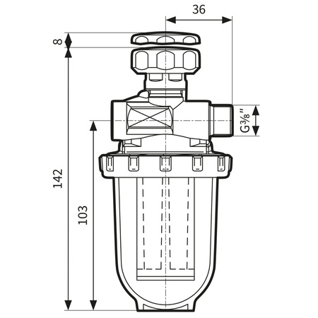 Afriso filtr oleju 2-rur.Ms500 Si 3/8" 200l/h 20429