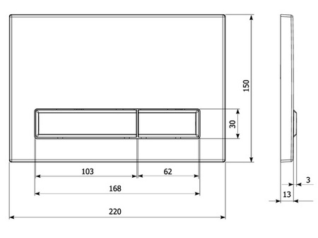 KK-POL przycisk spłukujący M08, biały połysk SPP/380/0/K