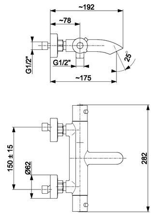 KFA bateria termostatyczna wannowa MOZA 5734-010-00