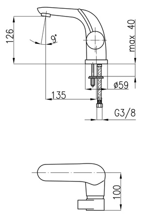 KFA bateria MALACHIT umywalkowa stojąca 4402-811-00