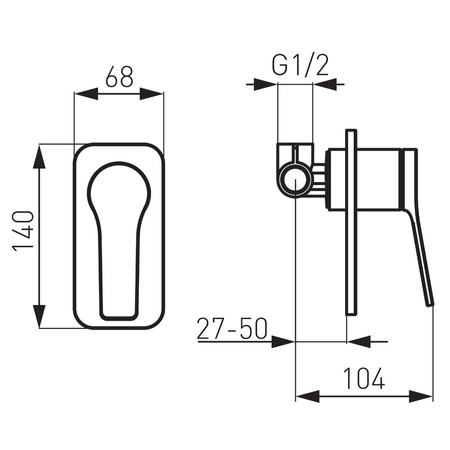 Ferro bateria natryskowa podtynkowa 1-funkcyjna STRATOS, chrom BSC7PA