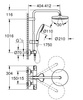 Grohe system prysznicowy z termostatem do montażu ściennego Tempesta System 210 chrom 26811001