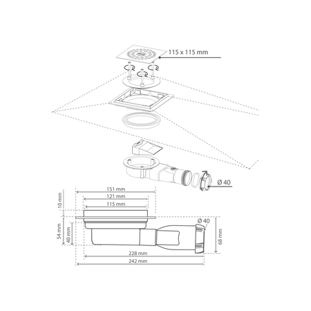 Wirquin wpust łazienkowy Compact 30723970