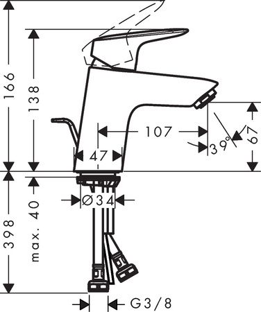 Hansgrohe bateria umywalkowa Logis 70,chrom 71070000