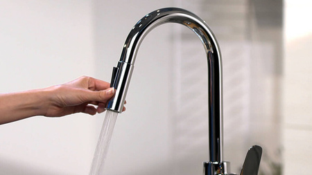 Hansgrohe jednouchwytowa bateria kuchenna Focus M41 240, wyciągana wylewka, 2jet 31815670