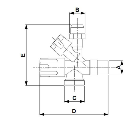 KFA zawór kątowy KOMBI 1/2”x3/8”x3/4” 273-010-00