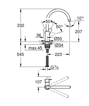 Grohe bateria kuchenna BauEdge chrom 31367001