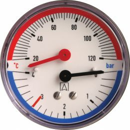 Afriso termomanometr TM 80, fi 80 mm, 0÷6 bar, 20÷120°C, G1/4", ax, kl. 2,5 63342