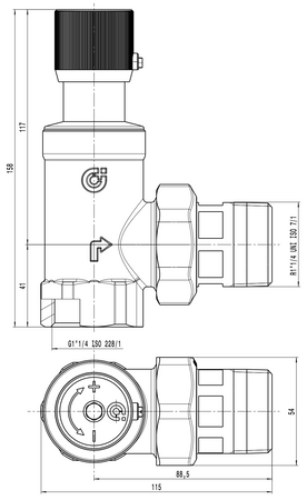 Caleffi zawór regulowany upustowo-różnicowy ze skalą, seria 519, 1 1/4" GW 519700