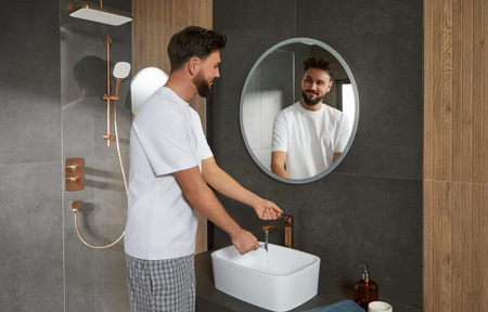 KFA zestaw natryskowy termostatyczny, podtynkowy z drążkiem przesuwnym Malaga, brushed rose gold PVD 5759-301-34
