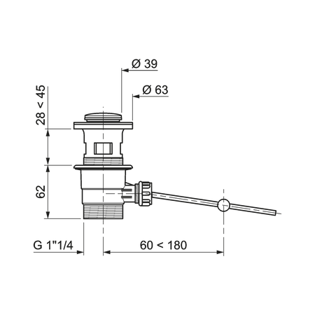 Wirquin spust umywalkowy z korkiem automatycznym 32010006