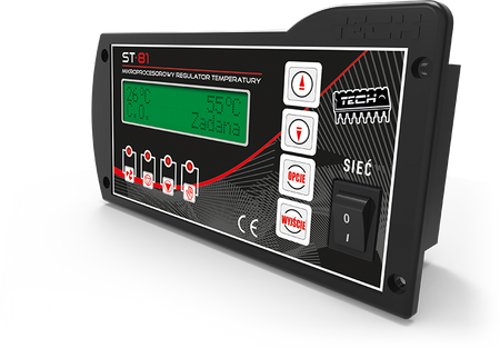 Tech sterownik kotła zasypowego, czarny ST-81 ST81BK