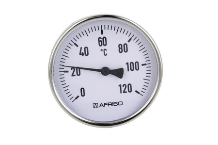 Afriso termometr bimetaliczny BiTh 100, fi 100 mm, 0÷120°C, L 40 mm, G1/2", ax, kl. 2 63811