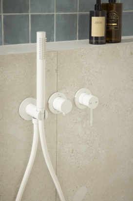 KFA zestaw natryskowy, podtynkowy z baterią 3-otworową, 2-funkcyjną Moza, biały mat 5039-511-44