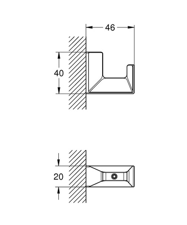 Grohe haczyk na płaszcz kąpielowy Selection Cube czarny 102273KF00
